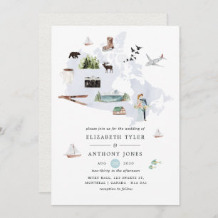 Invitation Watercolor Canada Destination Wedding
