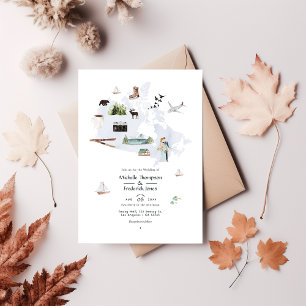 Invitation Watercolor Canada Destination Wedding