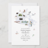 Invitation Watercolor Canada Destination Wedding (Devant)