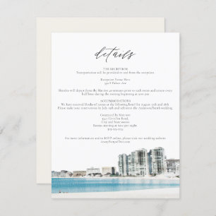 Invitation Watercolor Cancun Beach Wedding Details Card