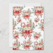 Invitation Watercolor Candy Cane & Red Bow Christmas Holiday (Dos)