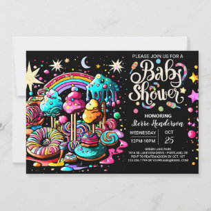 Invitation Watercolor Candy Wonderland Baby shower