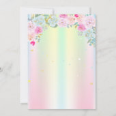 Invitation Watercolor Castle FIowers Iridescente Anniversaire (Dos)