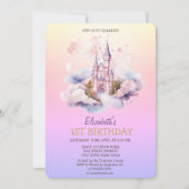 Invitation Watercolor Castle Princess Ombre Anniversaire (Devant)