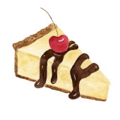 Invitation Watercolor Cheesecake Elegant Birthday