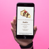 Invitation Watercolor Cheesecake Elegant Birthday