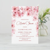 Invitation  Watercolor Cherry Blossom Bridal Shower (Debout devant)