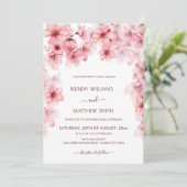 Invitation  Watercolor Cherry Blossom Wedding (Debout devant)