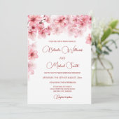 Invitation Watercolor Cherry Blossom Wedding (Debout devant)