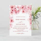 Invitation  Watercolor Cherry Blossom Wedding (Debout devant)