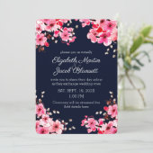 Invitation Watercolor Cherry Blossoms Mariage virtuel (Debout devant)