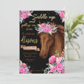 Invitation Watercolor cheval anniversaire cheval (Debout devant)