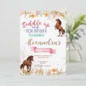 Invitation Watercolor cheval anniversaire cheval (Debout devant)