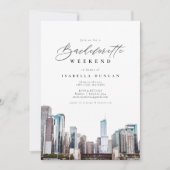Invitation Watercolor Chicago Bachelorette Itinéraire et (Devant)
