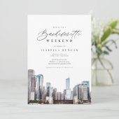 Invitation Watercolor Chicago Bachelorette Itinéraire et (Debout devant)