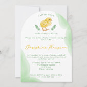 Invitation Watercolor Chick Waiting To Hatch Baby Shower (Devant)