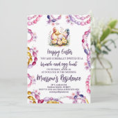 Invitation Watercolor Chicken & Chicks Hen Editable Easter  (Debout devant)