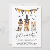 Invitation Watercolor Chiens Enfants Halloween Costume Party (Devant)