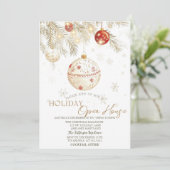 Invitation Watercolor Christmas Balls Sparkhouse Open House (Debout devant)