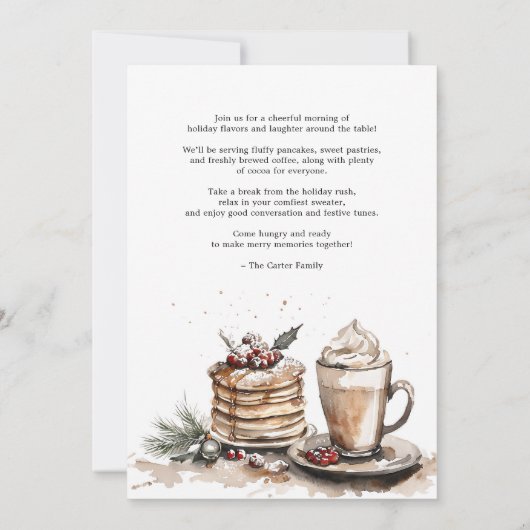 Invitation Watercolor Christmas Brunch Party Holiday Rustic (Dos)