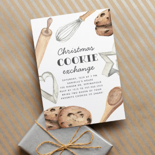 Invitation Watercolor Christmas Cookie Exchange Party