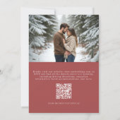 Invitation Watercolor Christmas Greenery QR Code Photo Bow (Dos)