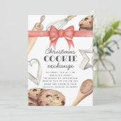 Invitation Watercolor Christmas Holiday Cookie Exchange Party (Debout devant)
