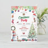 Invitation Watercolor Christmas Holiday Party (Debout devant)