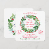 Invitation Watercolor Christmas MAHJONG Holiday Party (Devant / Derrière)