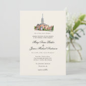 Invitation Watercolor Church Traditional Wedding (Debout devant)