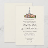Invitation Watercolor Church Traditional Wedding (Devant / Derrière)