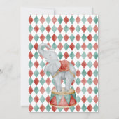 Invitation Watercolor Circus Elephant First Birthday (Dos)