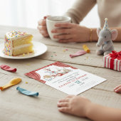 Invitation Watercolor Circus Elephant First Birthday