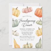 Invitation Watercolor Citrouille Friendsgiving Diner Invitati (Devant)