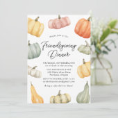 Invitation Watercolor Citrouille Friendsgiving Diner Invitati (Debout devant)