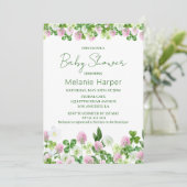 Invitation Watercolor Clover Meadow Baby Shower (Debout devant)
