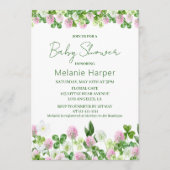 Invitation Watercolor Clover Meadow Baby Shower (Devant)