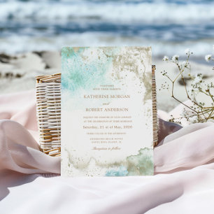 Invitation Watercolor Coastal Budget Photo Mariage