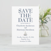 Invitation Watercolor Coastal Seascape Wedding  (Debout devant)