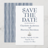 Invitation Watercolor Coastal Seascape Wedding  (Devant / Derrière)