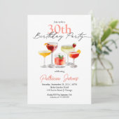 Invitation Watercolor Cocktail 30th Birthday Party (Debout devant)