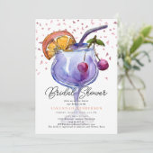 Invitation  Watercolor Cocktail Confetti Bridal Shower  (Debout devant)