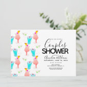 Invitation Watercolor Cocktail Painted Couples Shower Événeme (Debout devant)
