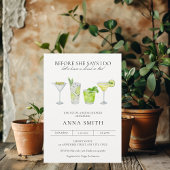 Invitation Watercolor Cocktail Party Margarita Fête des marié