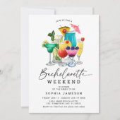 Invitation Watercolor Cocktails Bachelorette Week-end (Devant)