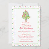 Invitation Watercolor Confetti Christmas Tree Party (Devant)