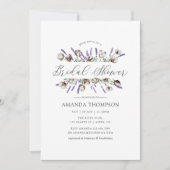 Invitation Watercolor Cotton Lavender Pays Fête des mariées (Devant)