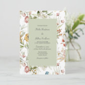 Invitation Watercolor Country Floral Wedding  (Debout devant)