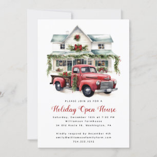 Invitation Watercolor Country Holiday Christmas Open House