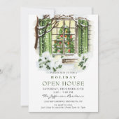 Invitation Watercolor Country Holiday Christmas Open House (Devant)